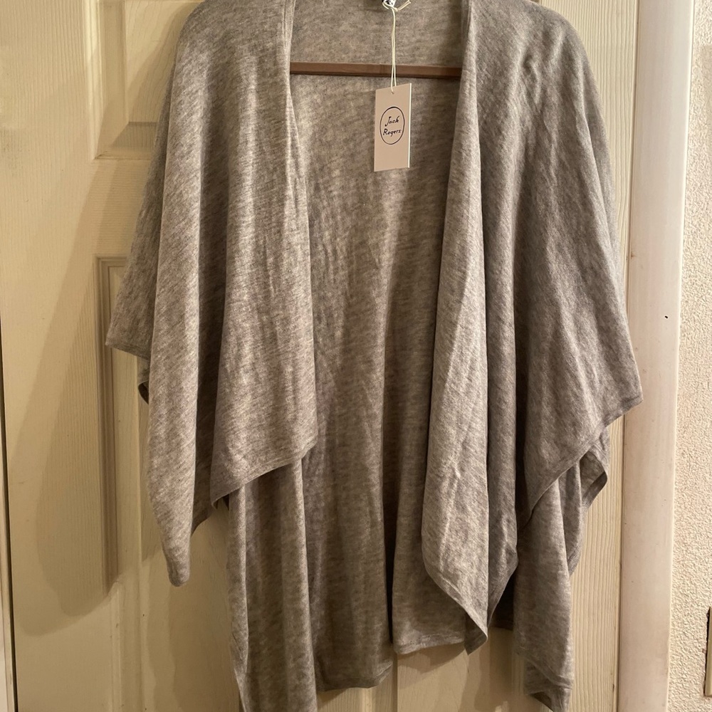 Jack Rogers shawl | 100%Cashmere | gray | one size